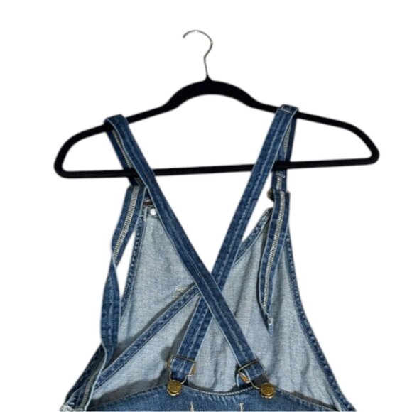 Free People V-neck Cross back Bib Relaxed Overalls Straight Leg Size 25 - Picture 7 of 13